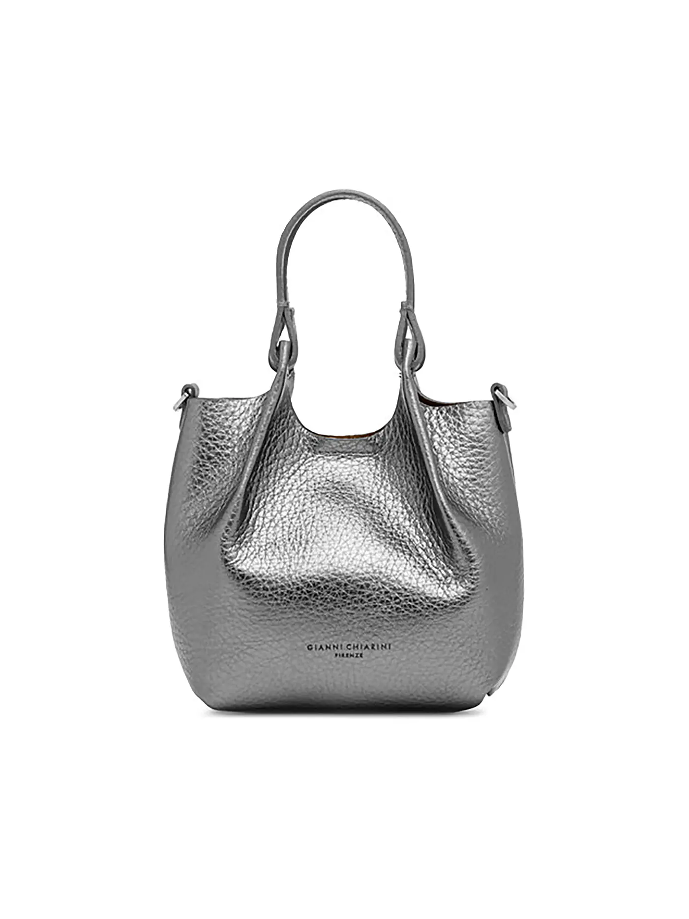 GIANNI CHIARINI | Ledertasche - Hobo Bag DUA Small | silber